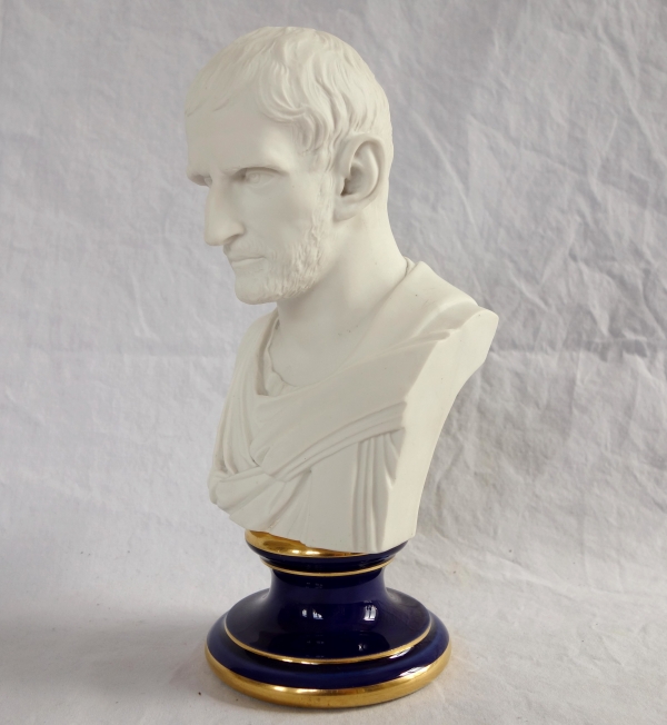 Manufacture Impériale de Sèvres : buste de Brutus en biscuit de Porcelaine - signé et daté 1867