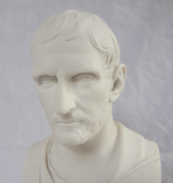 Manufacture Impériale de Sèvres : buste de Brutus en biscuit de Porcelaine - signé et daté 1867