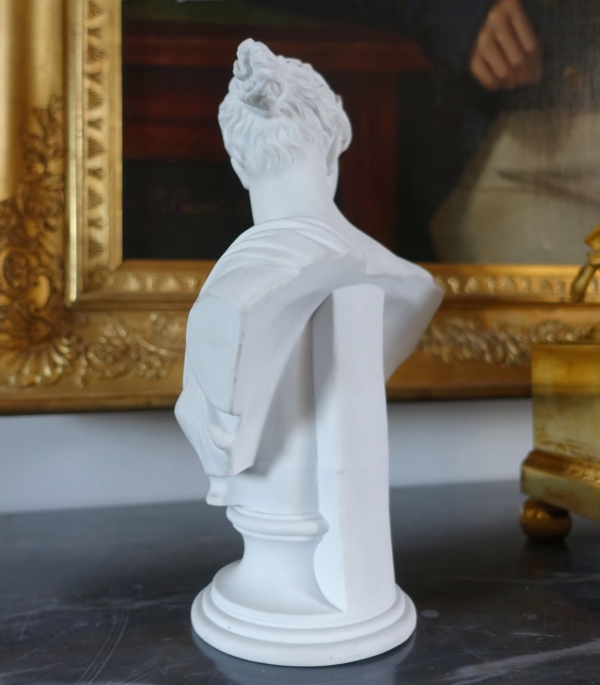 Bust of Diane de Versailles, neoclassical 19th century Paris porcelain biscuit - 28.3cm