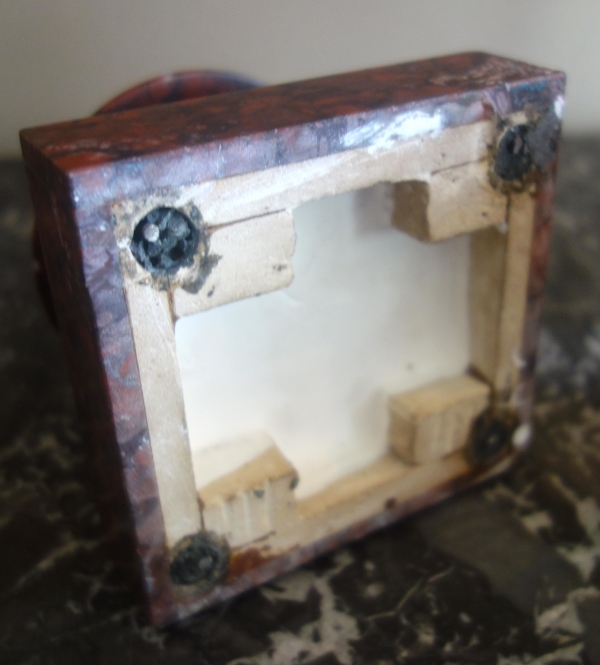 Buste à l'antique de l'empereur Auguste, marbre blanc et griotte - souvenir du grand tour XIXe
