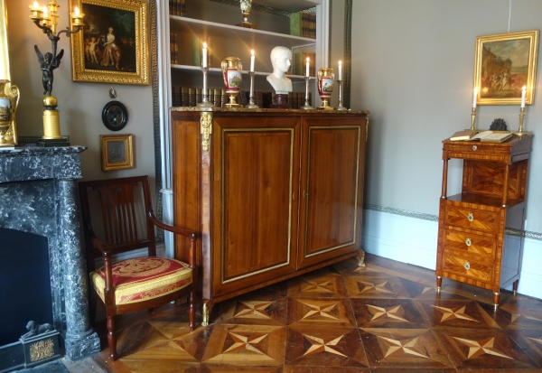 Buste à l'antique de l'empereur Auguste, marbre blanc et griotte - souvenir du grand tour XIXe