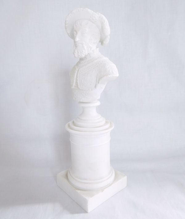 Sevres porcelain biscuit bust of Francois Ier King of France, early 19th century
