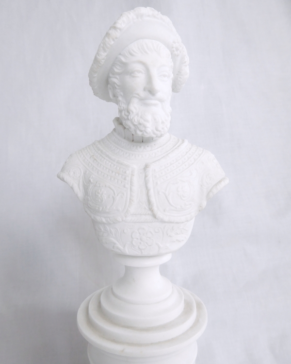 Sevres porcelain biscuit bust of Francois Ier King of France, early 19th century