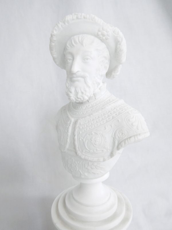 Sevres porcelain biscuit bust of Francois Ier King of France, early 19th century