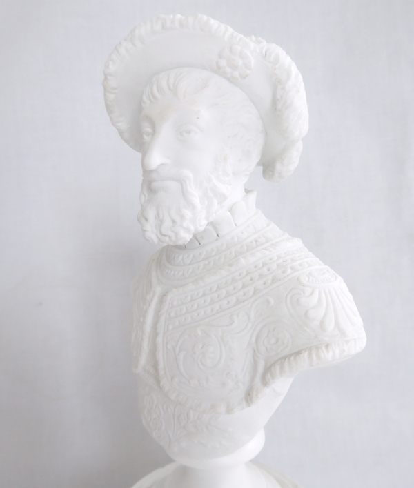 Sevres porcelain biscuit bust of Francois Ier King of France, early 19th century