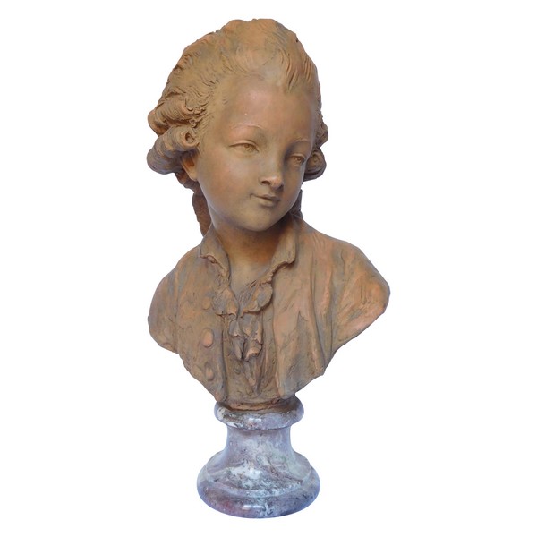 Terracotta bust of a young aristocrat - 18th century style, 19th century production