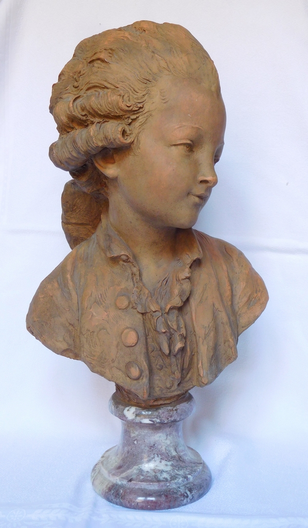 Terracotta bust of a young aristocrat - 18th century style, 19th century production