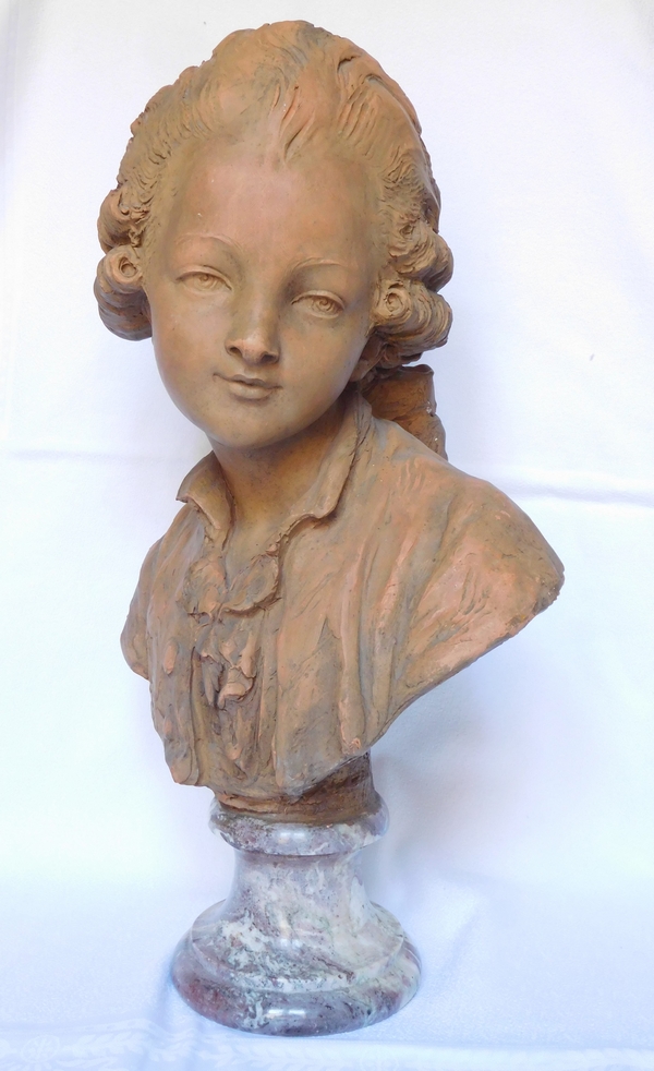 Terracotta bust of a young aristocrat - 18th century style, 19th century production