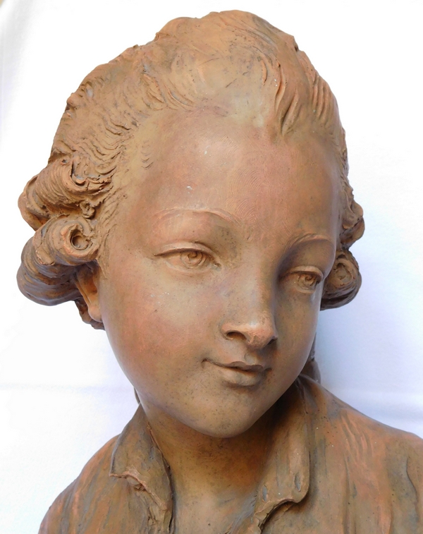 Terracotta bust of a young aristocrat - 18th century style, 19th century production