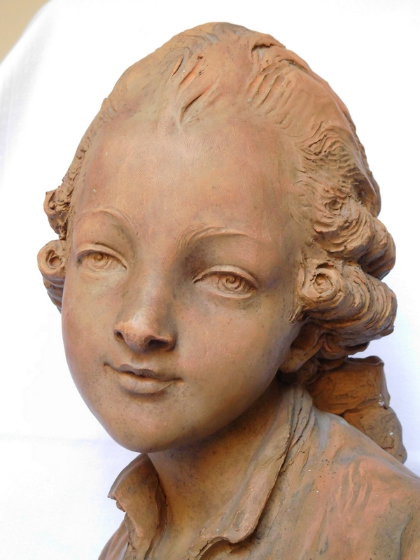 Terracotta bust of a young aristocrat - 18th century style, 19th century production