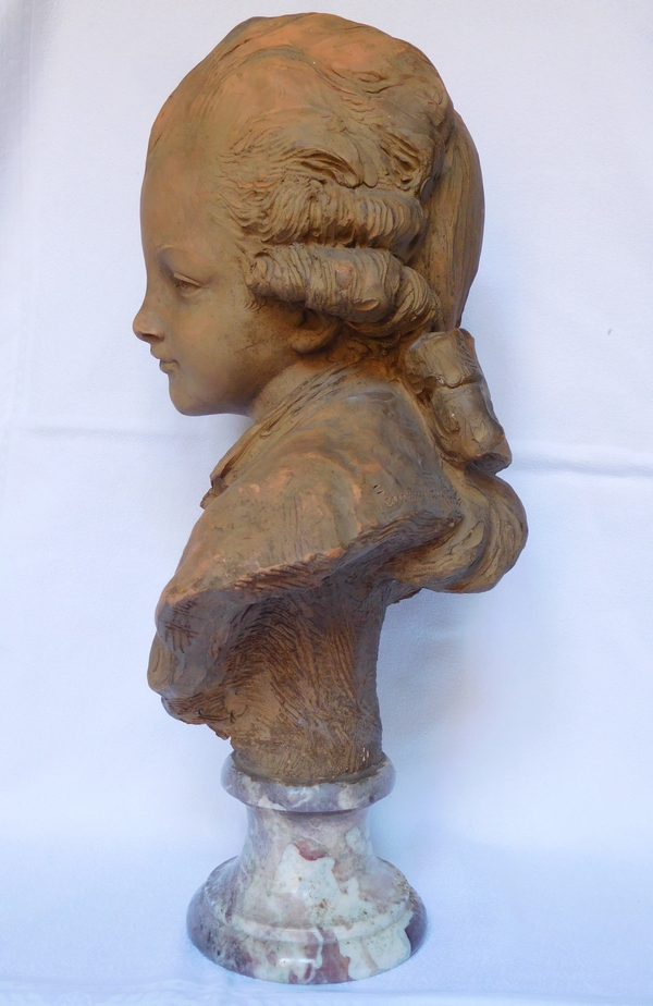 Terracotta bust of a young aristocrat - 18th century style, 19th century production