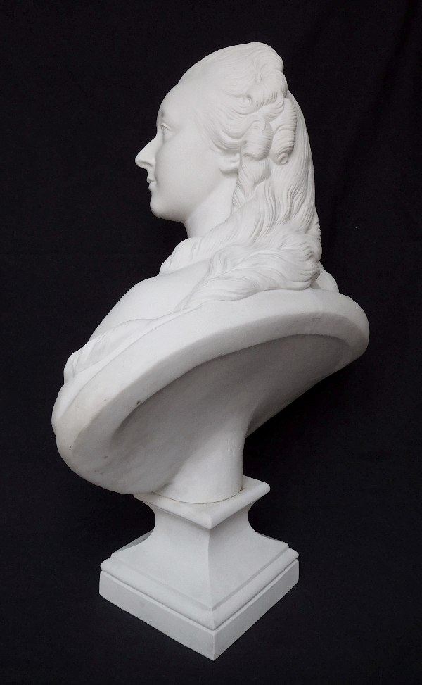 Porcelain biscuit bust of Countess du Barry, after Augustin Pajou