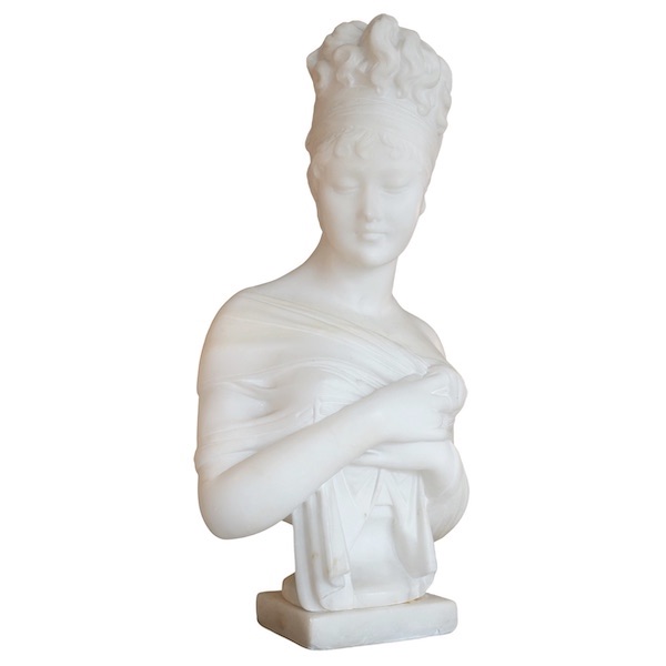 Alabaster bust of Madame Recamier after Chinard signed Pugi