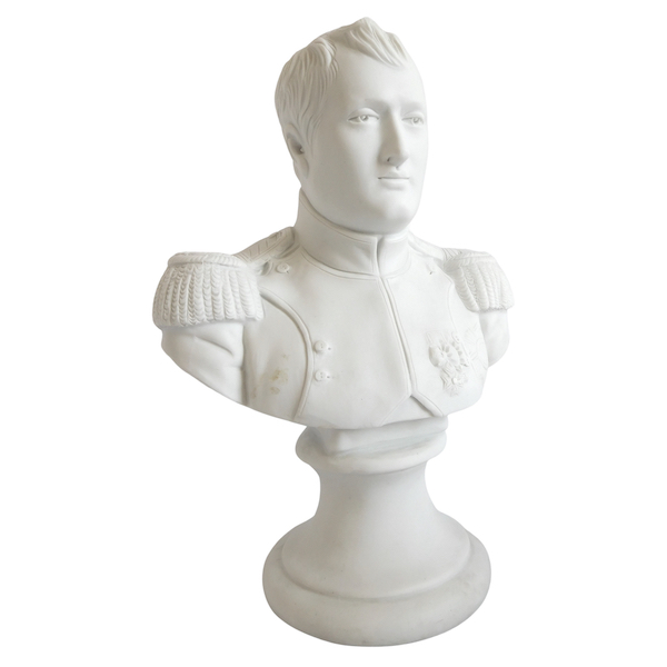 Buste de Napoléon Ier Empereur d'après Canova en biscuit de porcelaine - XIXe siècle