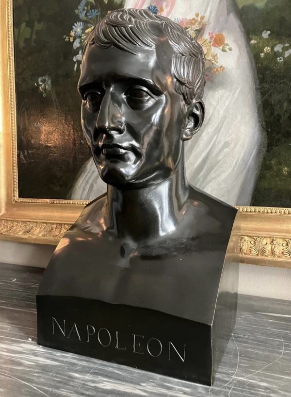 Entourage Denis Chaudet - Buste de Napoléon en Hermes - bronze fonte cire perdue d'époque Empire