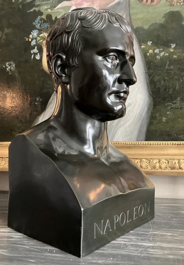Entourage Denis Chaudet - Buste de Napoléon en Hermes - bronze fonte cire perdue d'époque Empire