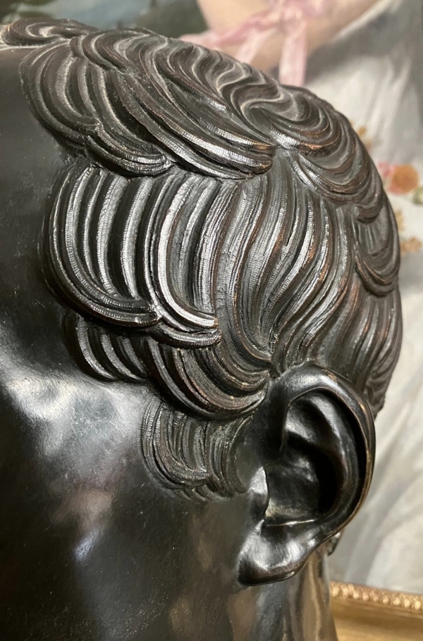 Entourage Denis Chaudet - Buste de Napoléon en Hermes - bronze fonte cire perdue d'époque Empire
