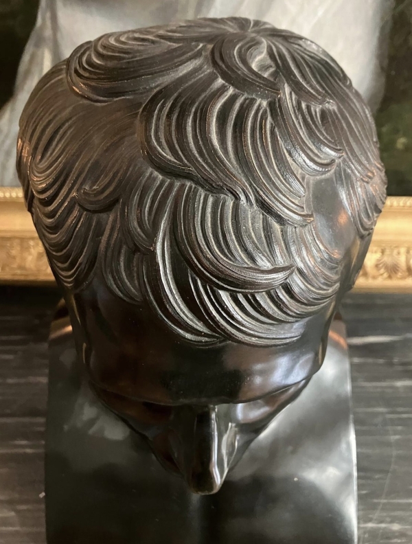 Entourage Denis Chaudet - Buste de Napoléon en Hermes - bronze fonte cire perdue d'époque Empire