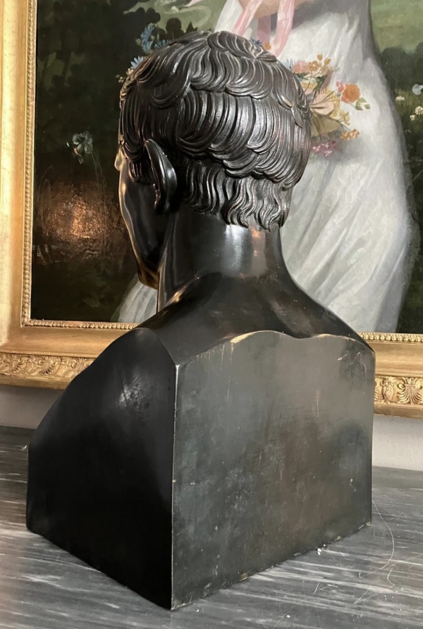Entourage Denis Chaudet - Buste de Napoléon en Hermes - bronze fonte cire perdue d'époque Empire