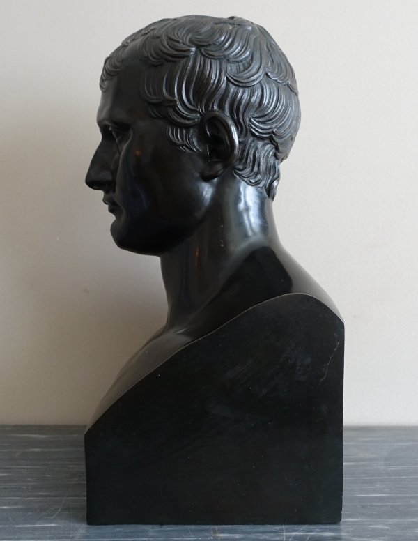 Entourage Denis Chaudet - Buste de Napoléon en Hermes - bronze fonte cire perdue d'époque Empire