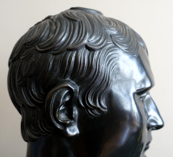 Entourage Denis Chaudet - Buste de Napoléon en Hermes - bronze fonte cire perdue d'époque Empire