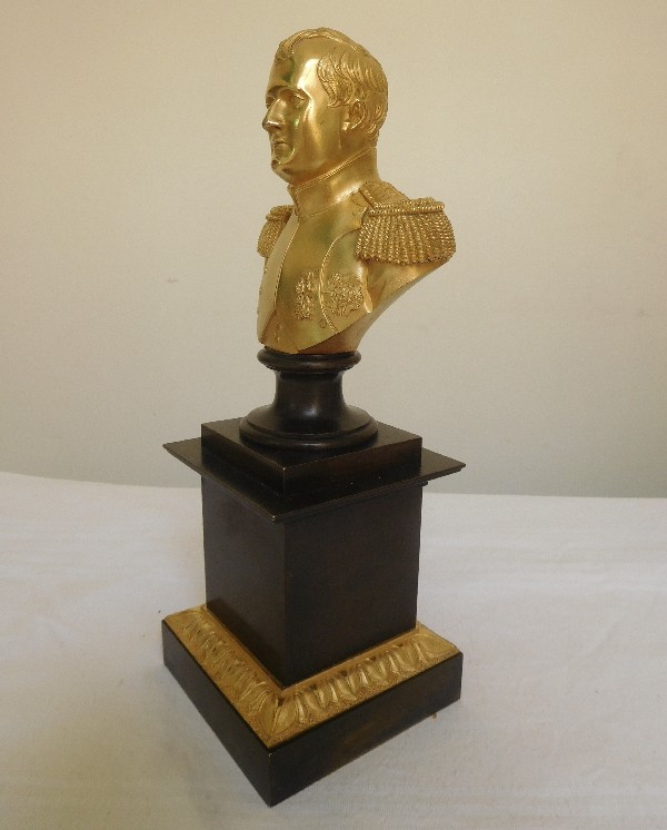 Buste de l'Empereur Napoléon Ier en bronze patiné et doré au mercure