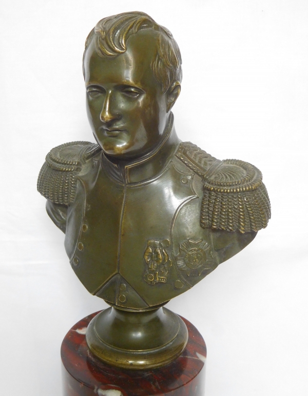 Bust of French Emperor Napoleon - patinated bronze and marble after Thomire