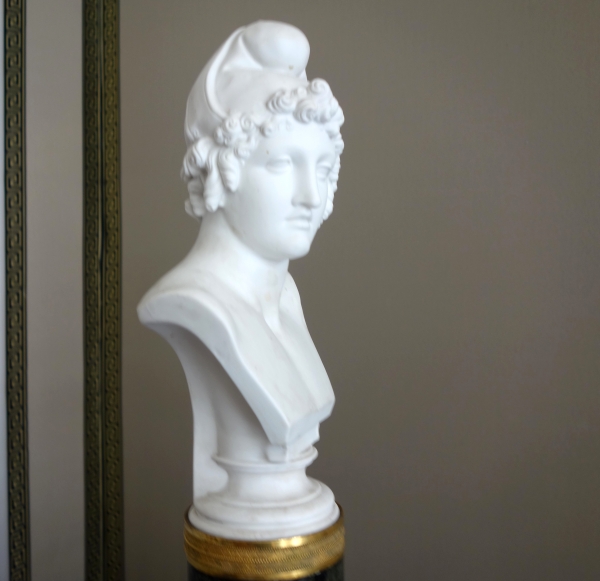 Sèvres - buste de Pâris d'après Canova en biscuit de porcelaine et marbre - vers 1830
