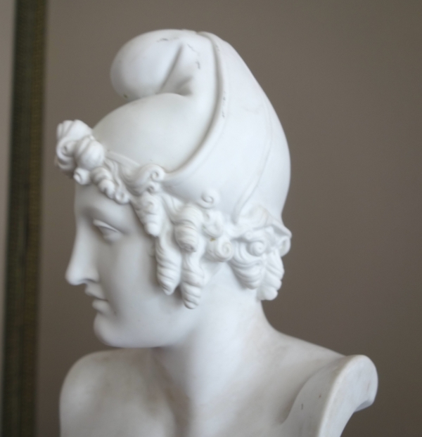 Sèvres - buste de Pâris d'après Canova en biscuit de porcelaine et marbre - vers 1830
