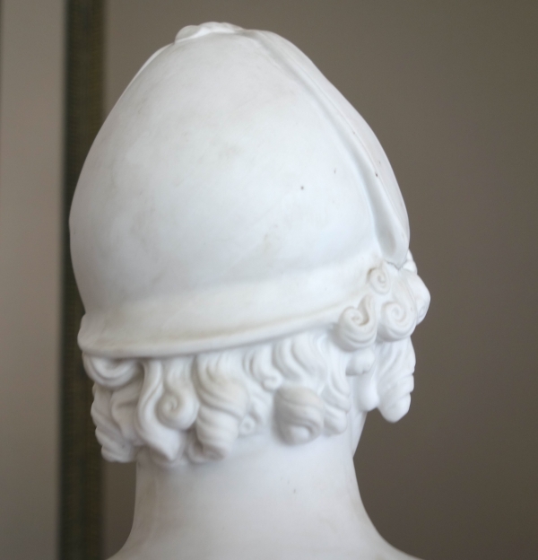 Sèvres - buste de Pâris d'après Canova en biscuit de porcelaine et marbre - vers 1830