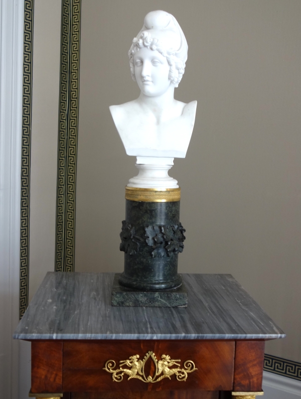 Sèvres - buste de Pâris d'après Canova en biscuit de porcelaine et marbre - vers 1830