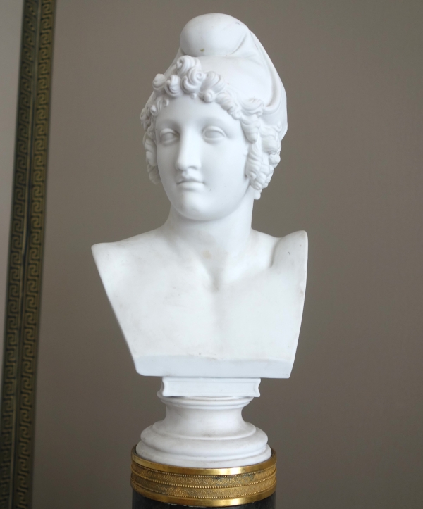 Sèvres - buste de Pâris d'après Canova en biscuit de porcelaine et marbre - vers 1830