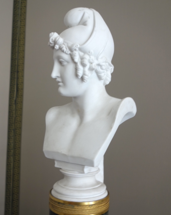 Sèvres - buste de Pâris d'après Canova en biscuit de porcelaine et marbre - vers 1830