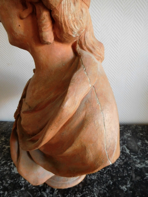 18th century terracotta aristocrat bust