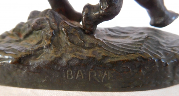 Barye : éléphant du Sénégal à la course en bronze, époque XIXe - Barbedienne