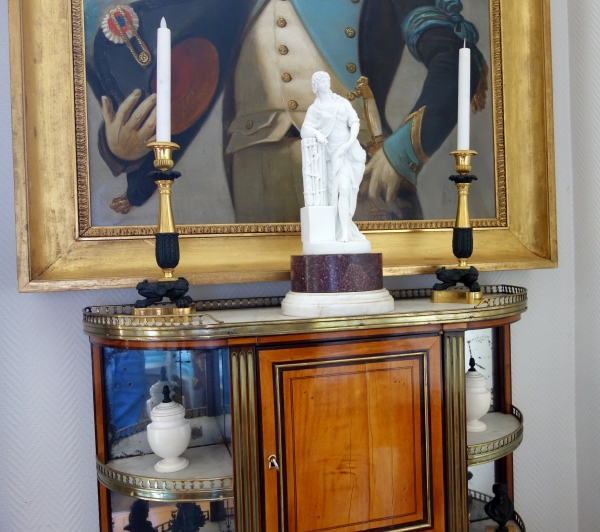 Tall biscuit porcelain sculpture, neoclassical allegory attributed to Locre - 18th century