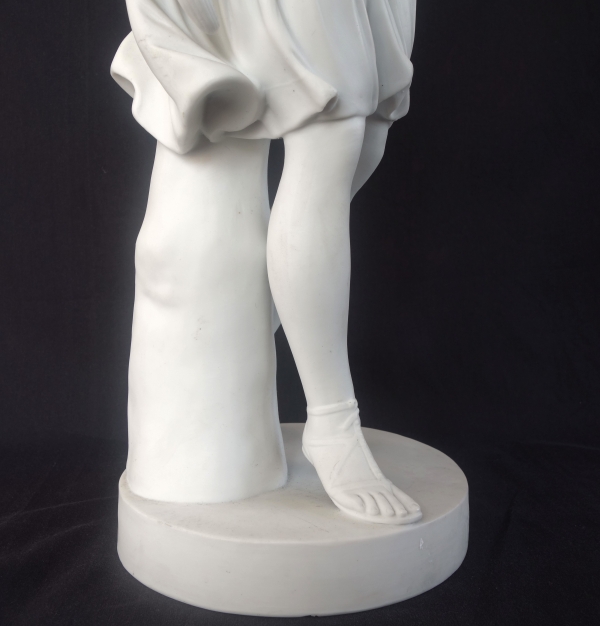 Tall neoclassical biscuit statue featuring Ceres - allegory of summer - 52cm