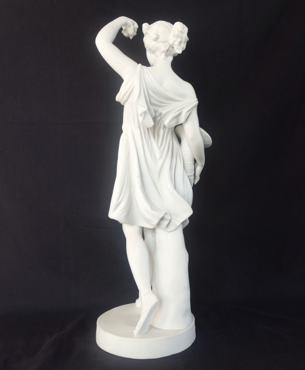 Tall neoclassical biscuit statue featuring Ceres - allegory of summer - 52cm