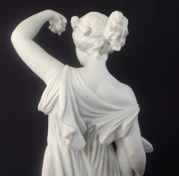 Tall neoclassical biscuit statue featuring Ceres - allegory of summer - 52cm