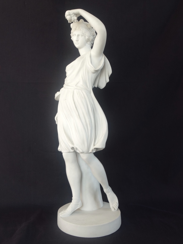 Tall neoclassical biscuit statue featuring Ceres - allegory of summer - 52cm