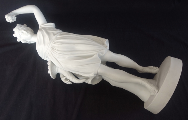 Tall neoclassical biscuit statue featuring Ceres - allegory of summer - 52cm