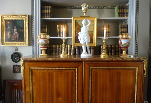 Tall neoclassical biscuit statue featuring Ceres - allegory of summer - 52cm