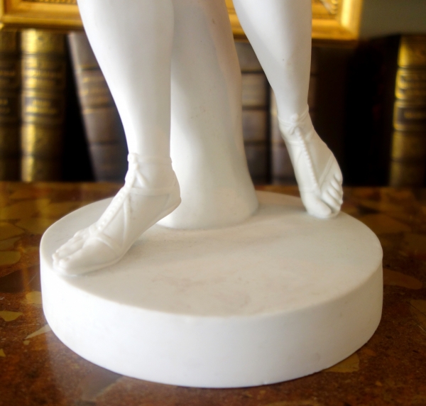 Tall neoclassical biscuit statue featuring Ceres - allegory of summer - 52cm