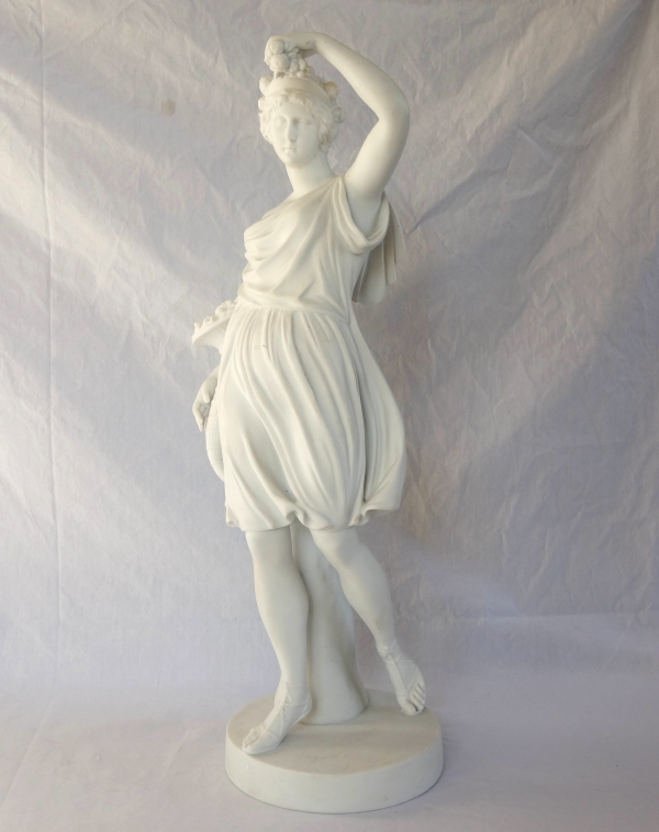 Tall neoclassical biscuit statue featuring Ceres - allegory of summer - 52cm