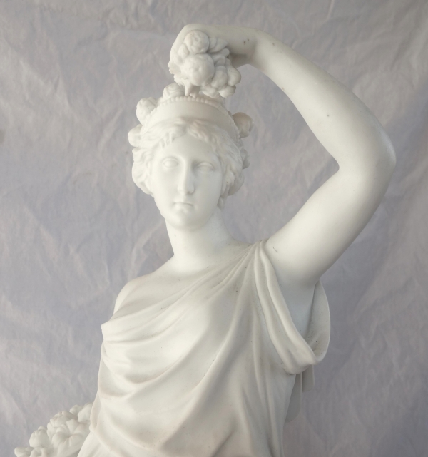 Tall neoclassical biscuit statue featuring Ceres - allegory of summer - 52cm