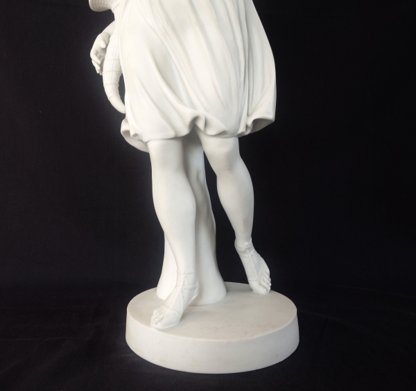 Tall neoclassical biscuit statue featuring Ceres - allegory of summer - 52cm