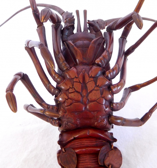 Jizai, langouste articulée en bronze patiné, Japon, époque Meiji