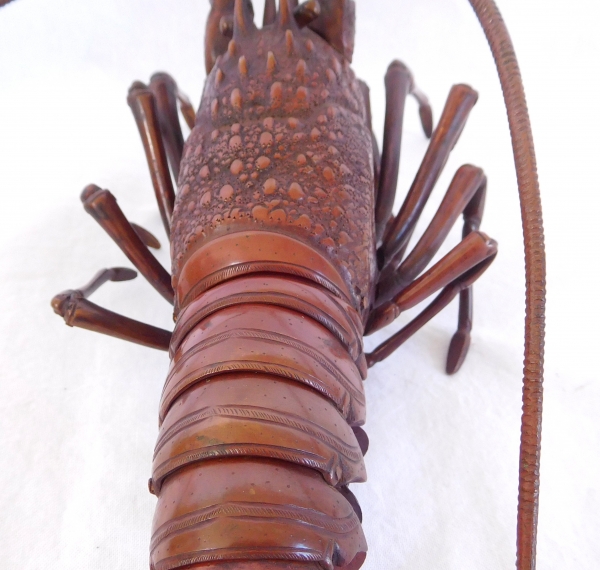 Jizai, langouste articulée en bronze patiné, Japon, époque Meiji