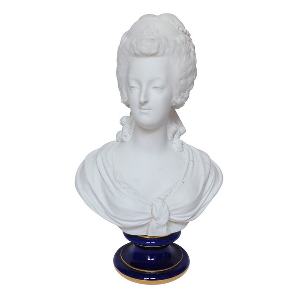 Porcelain biscuit bust of Marie-Antoinette, Queen of France - signed