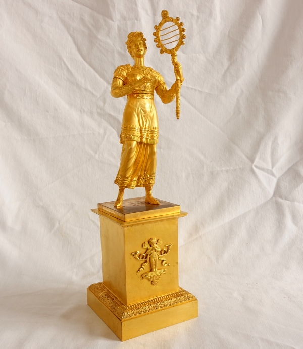Pair of tall ormolu statues showing musicians, early 19th century circa 1820